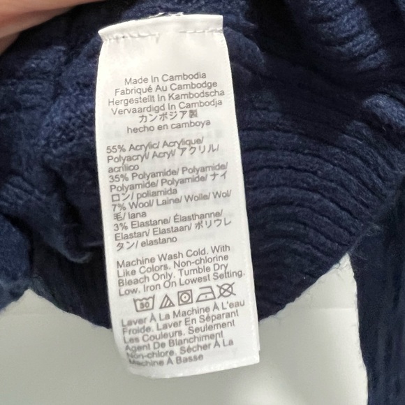 J. Crew Cable-knit cardigan sweater extra-soft yarn in antique navy NEW - Picture 7 of 9